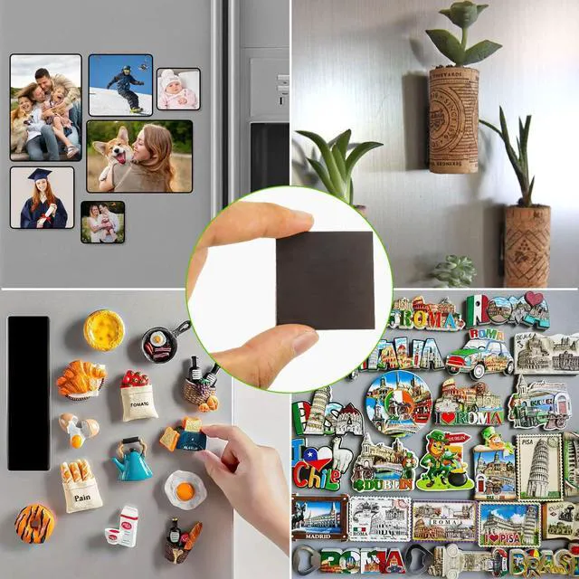 Alt view image 6 of 7 - 160 Mil Strong Magnet Tapes for Crafts with Adhesive Backing in Advance (Square Size 3/4" x 3/4"),Heavy Duty Peel and Stick Self Sticky Sticker Magnets (72 Pack)