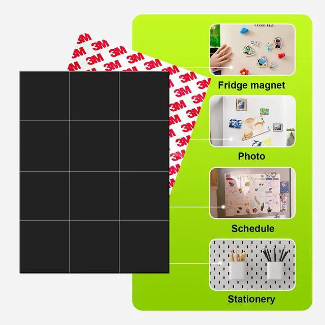 Alt view image 2 of 4 - Small Magnet Sheets with Adhesive Backing(Each 2" x 2",48PCS),Make Sticker for Cards/Picture/Poster with Sticky Adhesive Magnets (Thickness 80mil)