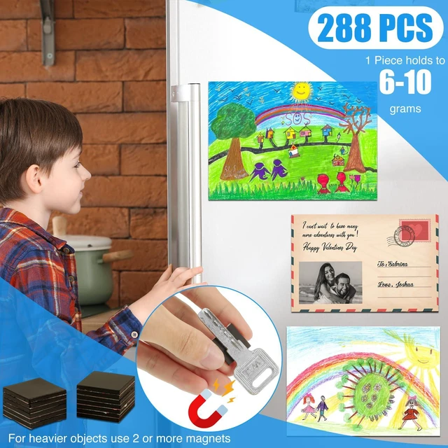 Alt view image 3 of 6 - Adhesive Magnets Each 3/4" x 3/4",288PCS Value Pack for Teacher in Classroom,Office Essentials Supplies to Make Things Into Magnetic Sticker(80mil Magnet)