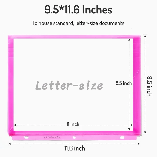 Alt view image 2 of 7 - Binder Pocket, 4X Regular Capacity, 10 Pack Super Heavyweight Plastic Folders with Tight Closure, Folders with Pockets Side Loading, Binder Organizer, Binder Dividers, Letter Size, Extend