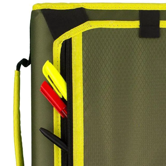 Alt view image 3 of 7 - Zipper Binder, 2 Inch 3-Ring Binder with Round Rings, Expansion Panel and 5-Tab Expanding File, 580 Sheet Capacity, Olive/Citrus (290520C)