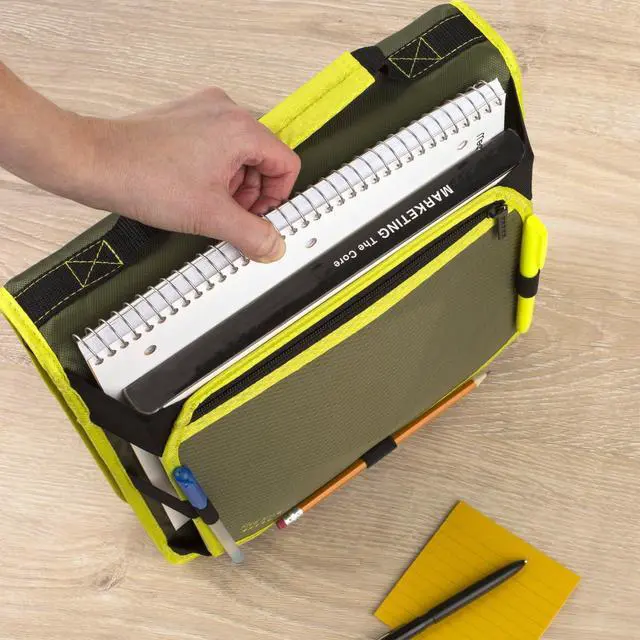 Alt view image 7 of 7 - Zipper Binder, 2 Inch 3-Ring Binder with Round Rings, Expansion Panel and 5-Tab Expanding File, 580 Sheet Capacity, Olive/Citrus (290520C)