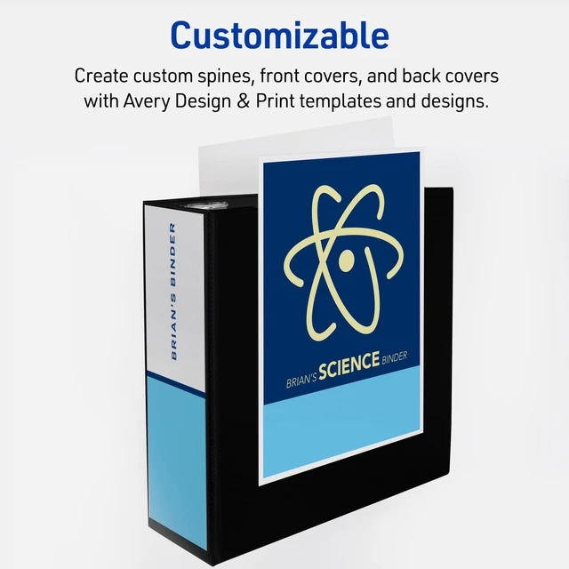 Alt view image 5 of 7 - ® Heavy-Duty 3 Ring Binder, 4" EZD® Rings, 1 Black Binder For Heavy School, Home and Office Use, Tear-Resistant Spine, DuraEdge Split-Resistant Sides, Linen-Textured Finish