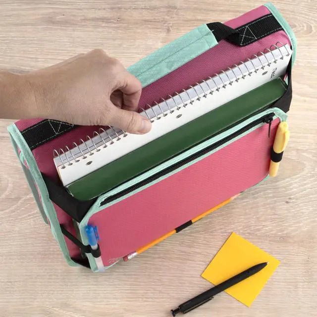 Alt view image 4 of 7 - Zipper Binder 2 Inch O-Rings Case Organiser with Expansion Panel and 5-Tab Expanding File Folder, 580 Sheet Capacity, Taffy Twist (290520L)