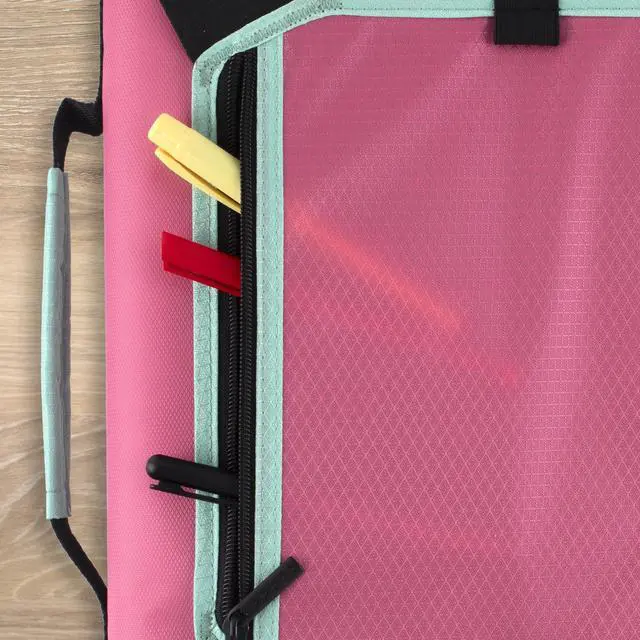Alt view image 6 of 7 - Zipper Binder 2 Inch O-Rings Case Organiser with Expansion Panel and 5-Tab Expanding File Folder, 580 Sheet Capacity, Taffy Twist (290520L)