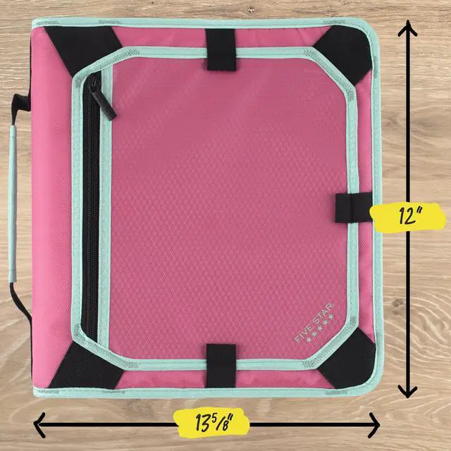 Alt view image 7 of 7 - Zipper Binder 2 Inch O-Rings Case Organiser with Expansion Panel and 5-Tab Expanding File Folder, 580 Sheet Capacity, Taffy Twist (290520L)