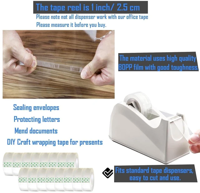 Alt view image 3 of 7 - 24 Pack Transparent Tape Clear Tape Refills Rolls Each Roll 3/4 x 1000 Inches, 1 inch Core, for Office, Home, School