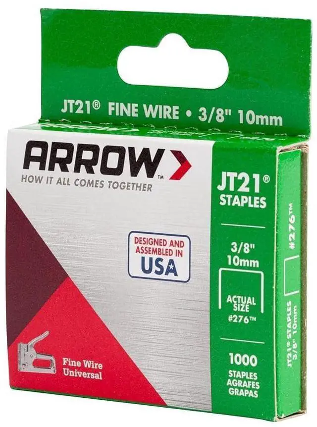 Alt view image 4 of 7 - 276 JT21 Thin Wire Staples for Staple Guns and Staplers, Use for Upholstery, Crafts, General Repairs, 3/8-Inch Leg Length, 7/16-Inch Crown Width, 1000-Pack (Pack of 2)