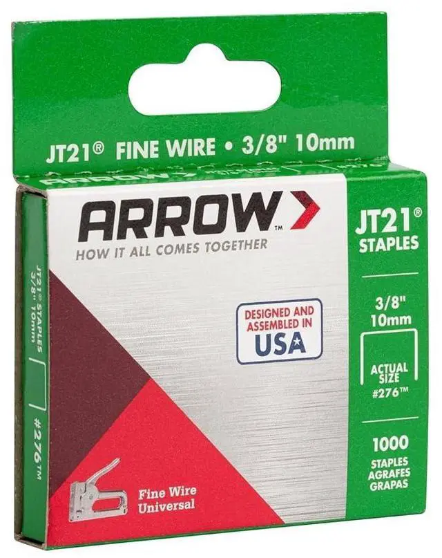 Alt view image 5 of 7 - 276 JT21 Thin Wire Staples for Staple Guns and Staplers, Use for Upholstery, Crafts, General Repairs, 3/8-Inch Leg Length, 7/16-Inch Crown Width, 1000-Pack (Pack of 2)