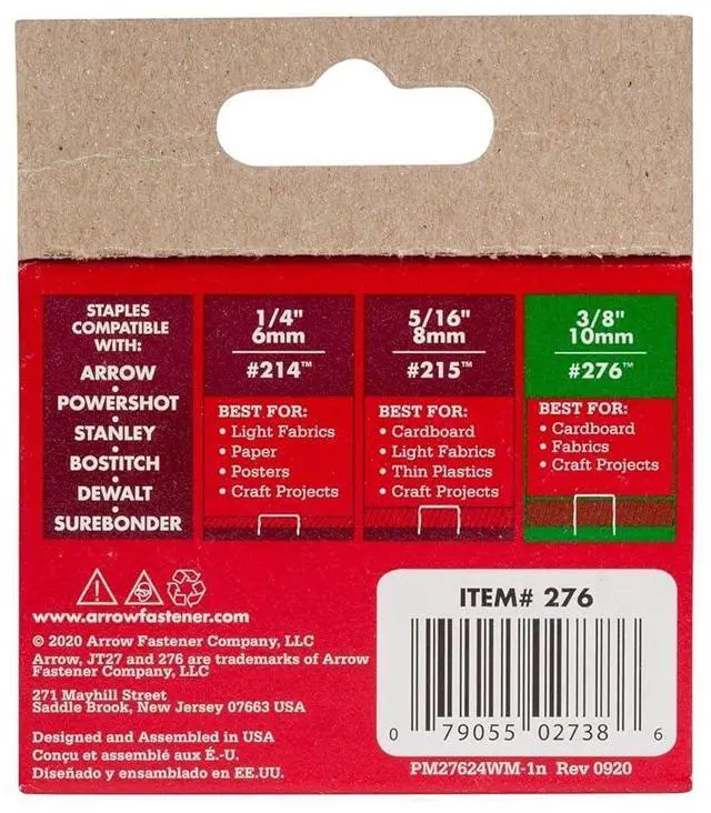 Alt view image 7 of 7 - 276 JT21 Thin Wire Staples for Staple Guns and Staplers, Use for Upholstery, Crafts, General Repairs, 3/8-Inch Leg Length, 7/16-Inch Crown Width, 1000-Pack (Pack of 2)