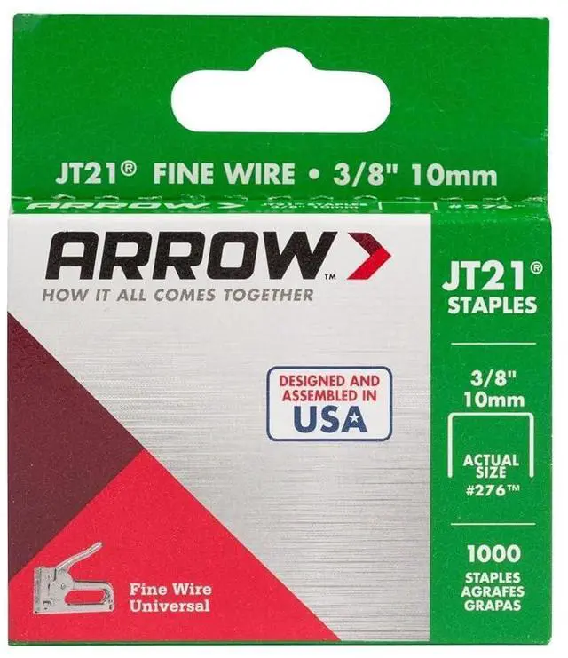 Alt view image 6 of 7 - 276 JT21 Thin Wire Staples for Staple Guns and Staplers, Use for Upholstery, Crafts, General Repairs, 3/8-Inch Leg Length, 7/16-Inch Crown Width, 1000-Pack (Pack of 2)