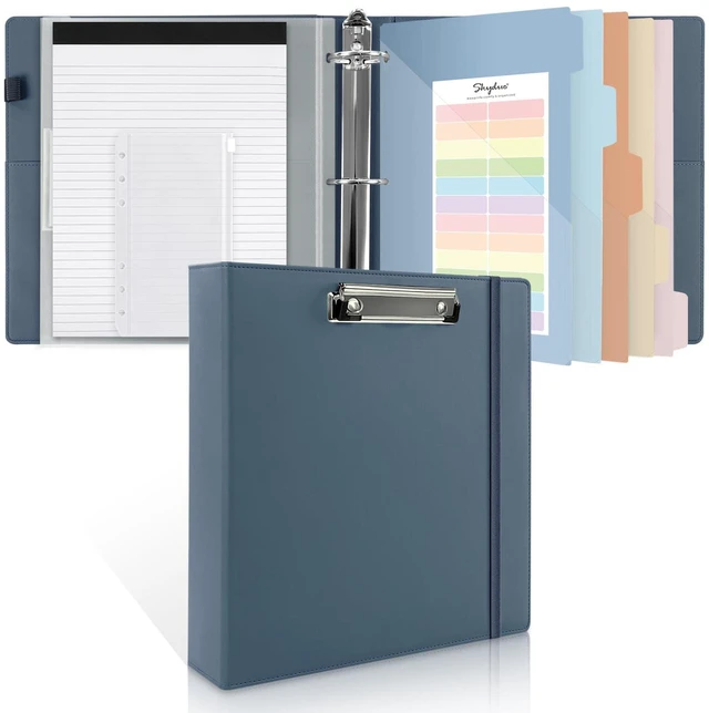 Main image of 3 Ring Binder with Clipboard, 2 Inch Heavy Duty Binder, PU Clipboard Binder with Notepad & 5 Dividers with 10 Pockets, Labels, Clipboard Folder Great for School Office(Fit Letter Sized Paper)