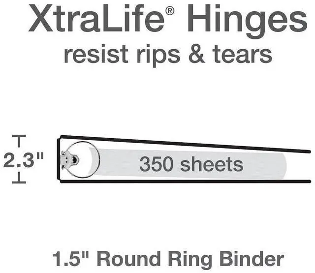 Alt view image 2 of 7 - 3 Ring Binders, Binders for School and Office, Durable 1.5 Inch, Round Rings, Holds 350 Sheets, ClearVue Presentation View, Non-Stick, Assorted Pastel Colors, 8 Pack (79552)