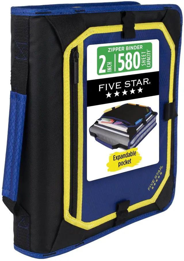 Main image of Zipper Binder 2 Inch O-Rings Case Organiser with Expansion Panel and 5-Tab Expanding File Folder, 580 Sheet Capacity, Cosmic Blast (290520M)