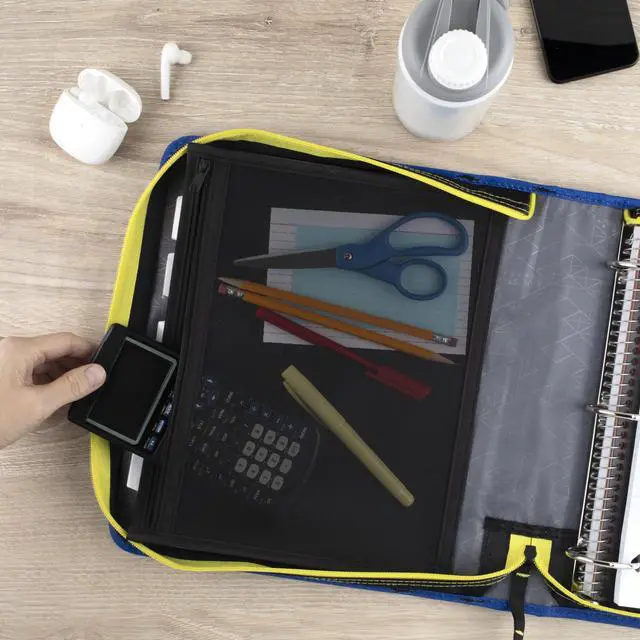Alt view image 3 of 7 - Zipper Binder 2 Inch O-Rings Case Organiser with Expansion Panel and 5-Tab Expanding File Folder, 580 Sheet Capacity, Cosmic Blast (290520M)
