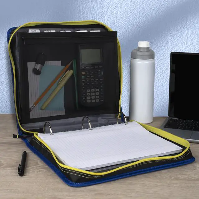 Alt view image 5 of 7 - Zipper Binder 2 Inch O-Rings Case Organiser with Expansion Panel and 5-Tab Expanding File Folder, 580 Sheet Capacity, Cosmic Blast (290520M)