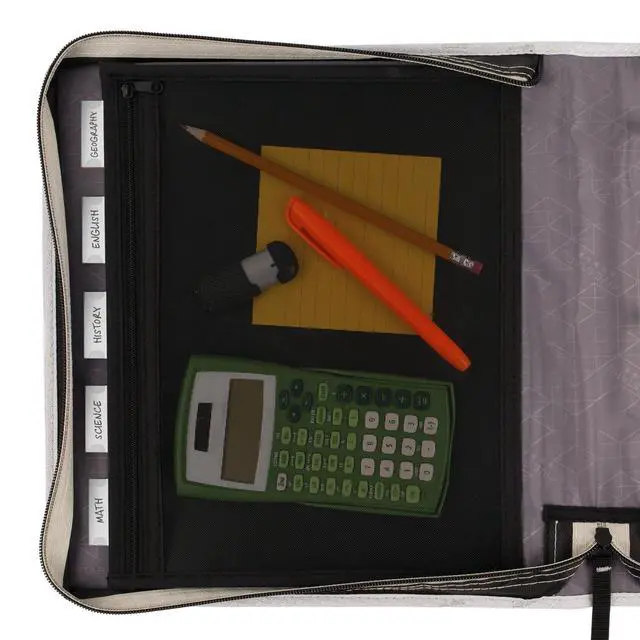 Alt view image 4 of 7 - Zipper Binder, 2 Inch 3-Ring Binder with Round Rings, Expansion Panel and 5-Tab Expanding File, 580 Sheet Capacity, Black (29052IT8)