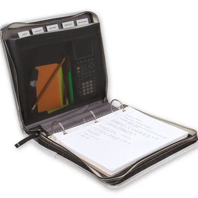 Alt view image 5 of 7 - Zipper Binder, 2 Inch 3-Ring Binder with Round Rings, Expansion Panel and 5-Tab Expanding File, 580 Sheet Capacity, Black (29052IT8)
