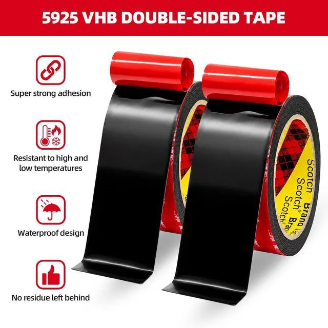 Alt view image 3 of 7 - 3M Double Sided Tape Heavy Duty 1in x 10ft, Removable Mounting Tape Adhesive Strips Double Sided Mounting Tape, Strong Foam Tape for Walls Picture Hanging Poster, Car, LED Strip Light