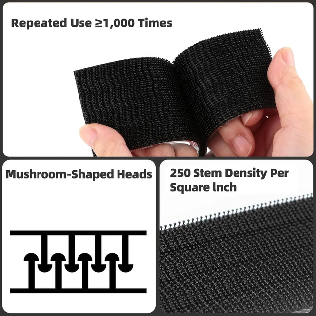 Alt view image 2 of 7 - 3M Dual Lock SJ3550 Reclosable Fastener, 1"×6ft, Black, 1 Pack Mounting Tape Interlocking Mushroom Shaped Strong Adhesive Hook Lock Sticky Tape for Indoor and Outdoor: Amazon.com