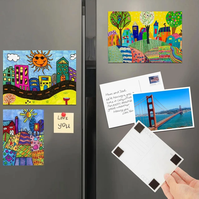 Alt view image 4 of 7 - Pre-Cut Magnet Tape Strip,Thin Magnetic Squares with Self Adhesive(576PCS 3/4" x 3/4"),Sticky Magnets for Classroom/Family Activities,Peel and Stick ONLY for Cards/Picture/Paper (20mil Magnet)