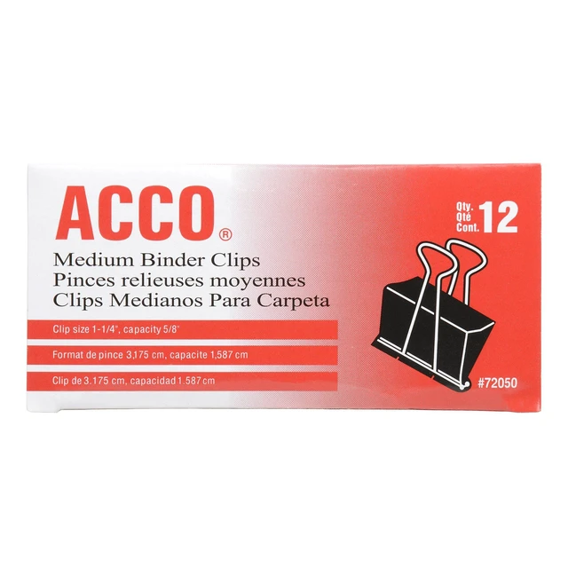Alt view image 5 of 5 - Binder Clips, Medium, Black, 12 per Box, 2 Boxes (72062) (Pack of 10)