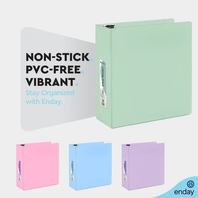 Alt view image 4 of 7 - 3 Inch Binder, Green - 3 Inch 3 Ring Binder, D-Ring Pastel with Clear View Cover for Letter Size 8.5 x 11'' Paper & 2 Inside Pockets, Ideal for School Supplies, Office, and Home
