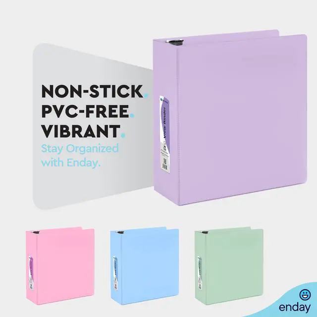 Alt view image 4 of 7 - 3 Inch Binder, Purple - 3 Inch 3 Ring Binder, D-Ring Pastel with Clear View Cover for Letter Size 8.5 x 11'' Paper & 2 Inside Pockets, Ideal for School Supplies, Office, and Home