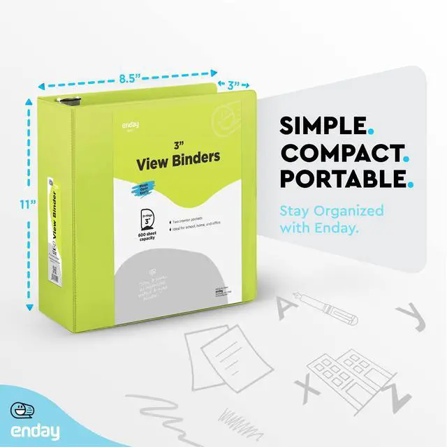 Alt view image 3 of 7 - 3 inch Binder (6 Pack - Assorted Colors) 3 Ring Binder 3 inch with Clear View Cover and 2 Inside Pocket - for Letter Size 8.5 x 11'' Paper, Ideal for School Supplies, Office, and Home