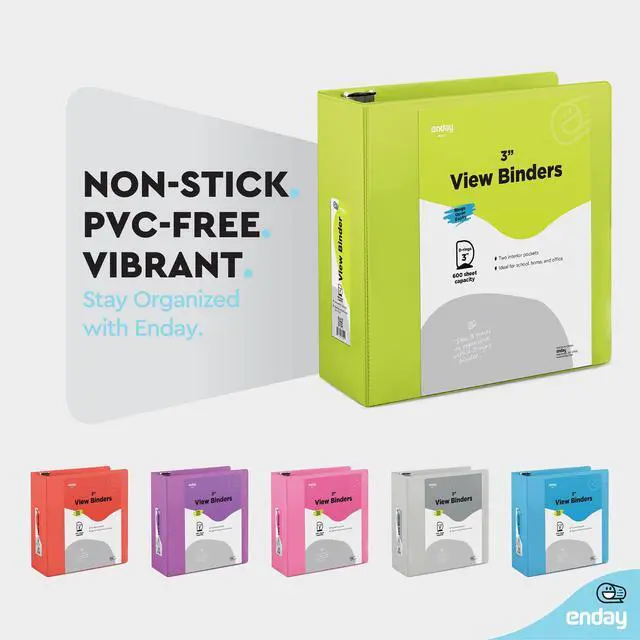 Alt view image 5 of 7 - 3 inch Binder (6 Pack - Assorted Colors) 3 Ring Binder 3 inch with Clear View Cover and 2 Inside Pocket - for Letter Size 8.5 x 11'' Paper, Ideal for School Supplies, Office, and Home