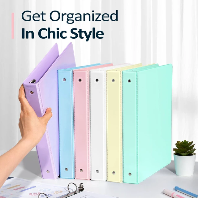 Alt view image 7 of 7 - 4 Pack 3 Ring Binders 2 Inch, 2" Three Round Ring Binder with Pockets Extra Durable, Eco-Friendly, PVC-Free, Reinforced Hinge, 1800-Sheet Capacity, Interior Pockets, Customizable, School, Office