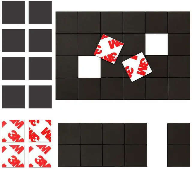 Main image of Magnetic Squares Pieces with Adhesive Backing(Each 3/4" x 3/4"),Self Sticky Magnets for Classroom Activities,Peel and Stick for Cards/Picture/Poster (40mil Magnet 384PCS)