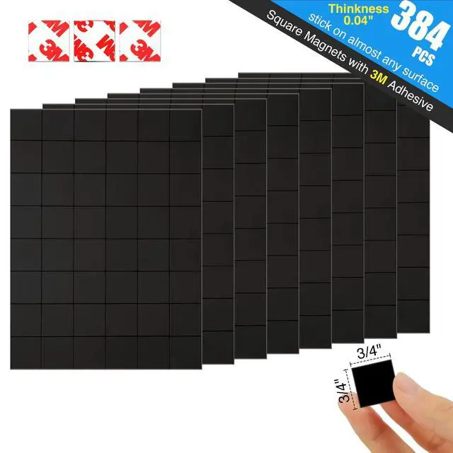 Alt view image 2 of 6 - Magnetic Squares Pieces with Adhesive Backing(Each 3/4" x 3/4"),Self Sticky Magnets for Classroom Activities,Peel and Stick for Cards/Picture/Poster (40mil Magnet 384PCS)