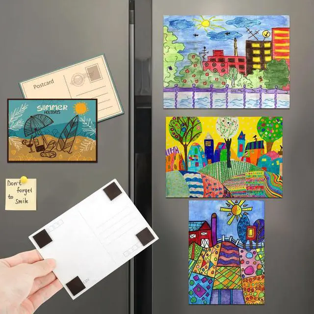 Alt view image 6 of 6 - Magnetic Squares Pieces with Adhesive Backing(Each 3/4" x 3/4"),Self Sticky Magnets for Classroom Activities,Peel and Stick for Cards/Picture/Poster (40mil Magnet 384PCS)