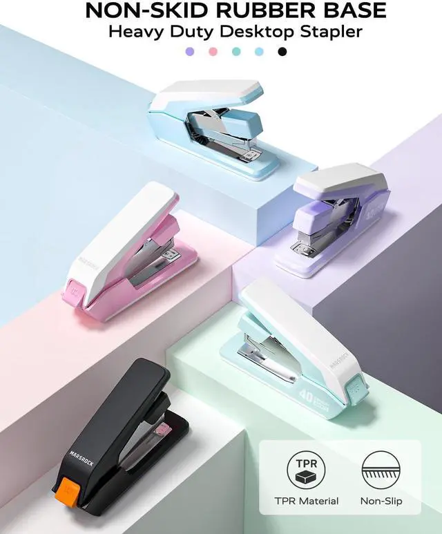 Alt view image 6 of 7 - Heavy Duty Stapler for Desk with 40-50 Sheet, 2000 Staples, Green Classroom Stapler, Teacher Stapler, Office Stapler, Ergonomic & Easy-to-Load Desktop Stapler, Magnetic Staple Remover