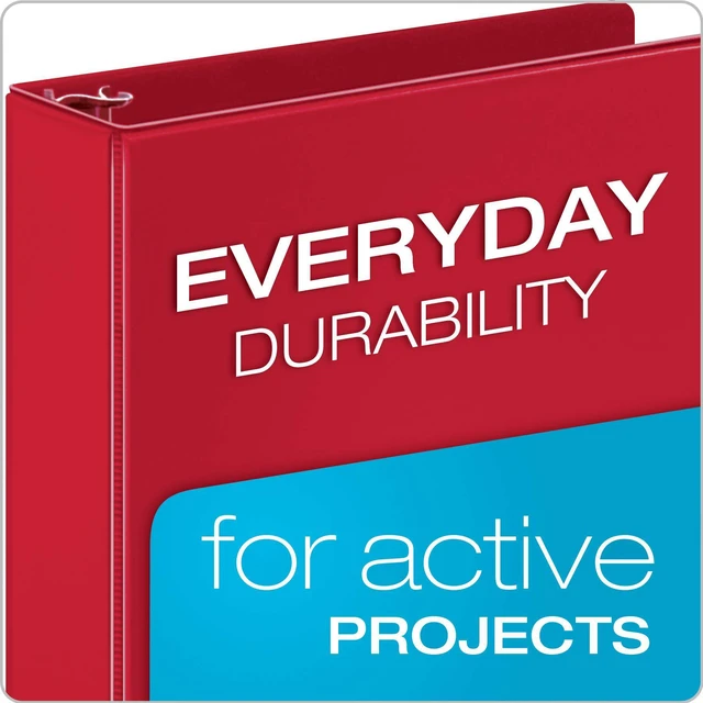 Alt view image 2 of 6 - 3 Ring Binders, Binders for School and Office, Durable 2 Inch Binder with Round Rings, Holds 475-Sheets, ClearVue Covers, Non-Stick, PVC-Free, Assorted Colors, 4 Pack (29311)