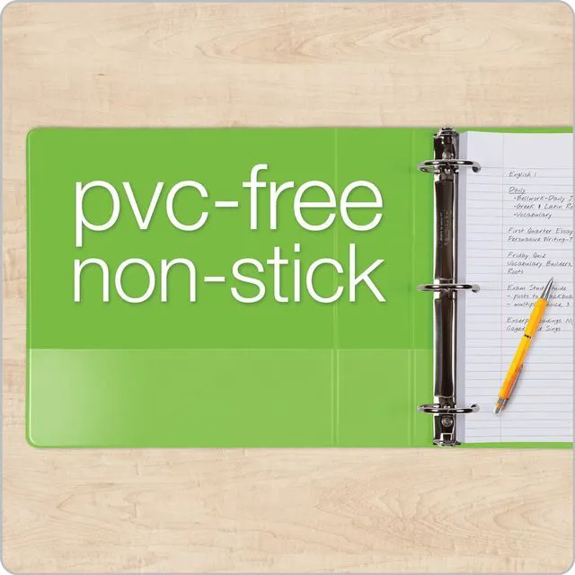 Alt view image 4 of 6 - 3 Ring Binders, Binders for School and Office, Durable 2 Inch Binder with Round Rings, Holds 475-Sheets, ClearVue Covers, Non-Stick, PVC-Free, Assorted Colors, 4 Pack (29311)
