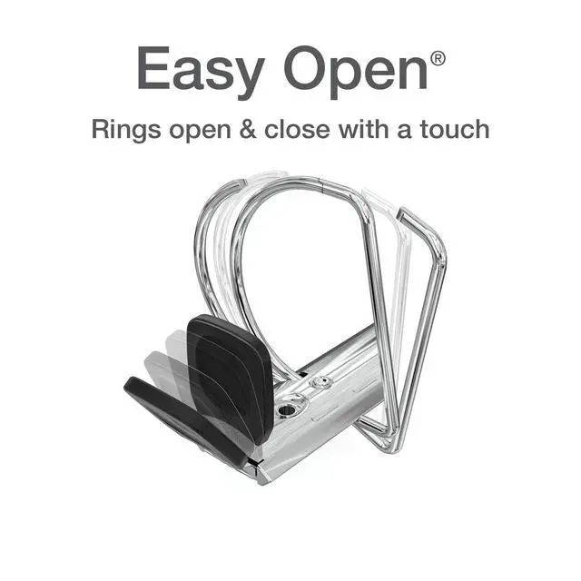 Alt view image 2 of 6 - 3 Ring Binders, 2 inch ONE-Touch Easy Open D Rings, 3-Sided View Binder Covers, Binders for School, Xtralife Hinge, Non-Stick, PVC-Free, Natural Pastel, 530-Sheet Capacity, 4 Pack (79923)