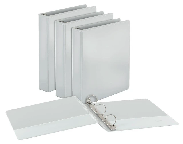 Alt view image 6 of 6 - 1.5 Inch 3 Ring Binder, Round Ring, White, 4 Pack, Holds 350 Sheets (79517)