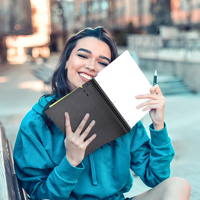 Alt view image 7 of 7 - 1 Inch Telescoping 3 Ring Binder Black+White - 12 PCS Flexible Binders with Customizable Front Cover and Clear Catalog Pocket,1 inch Binders 3 Ring, Holds 8.5" x 11" Paper