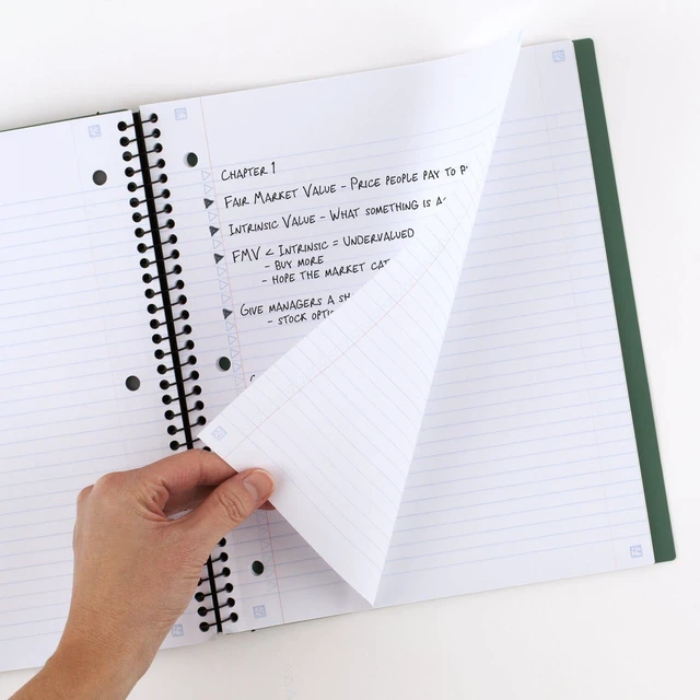 Alt view image 5 of 7 - Flex Refillable Notebook + Study App, 1 Inch Binder with Customizable Cover, College Ruled Notebook and 3 Ring Binder, Hybrid NoteBinder, 200 Sheet Capacity, Green (29326AQ8) (Pack of 4)