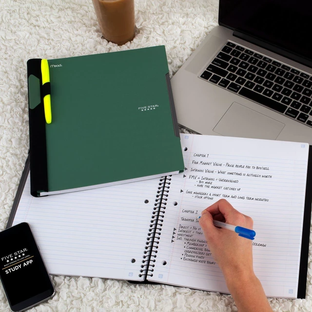 Alt view image 7 of 7 - Flex Refillable Notebook + Study App, 1 Inch Binder with Customizable Cover, College Ruled Notebook and 3 Ring Binder, Hybrid NoteBinder, 200 Sheet Capacity, Green (29326AQ8) (Pack of 4)