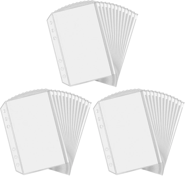 Main image of 12PCS A5 Binder Pockets 6 Holes Budget Cash Envelopes for Budgeting, Clear Zipper Folders Planner Inserts Loose Leaf Bags Binder, Waterproof PVC Document Pouch Filing (Pack of 3)