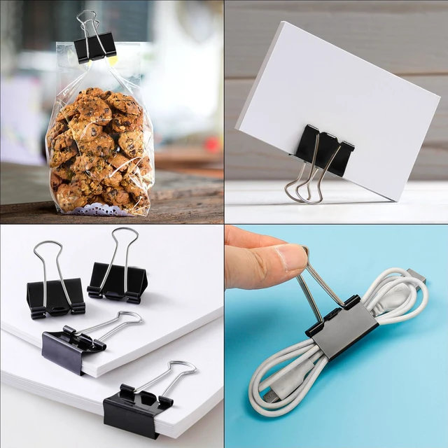 Alt view image 6 of 7 - Small Binder Clips 1 Inch Length, (144 Pcs) Small Paper Clips for Office Supplies