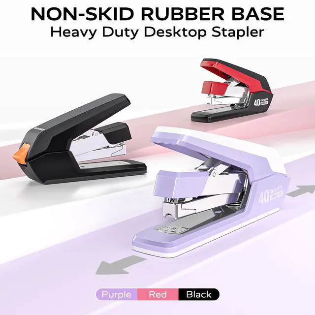 Alt view image 7 of 7 - Heavy Duty Stapler for Desk with 40-50 Sheet, 2000 Staples, Black Teacher Stapler, Office & Classroom Stapler, Effortless, 1-Touch Stapling, Easy-to-Load with Magnetic Staple Remover