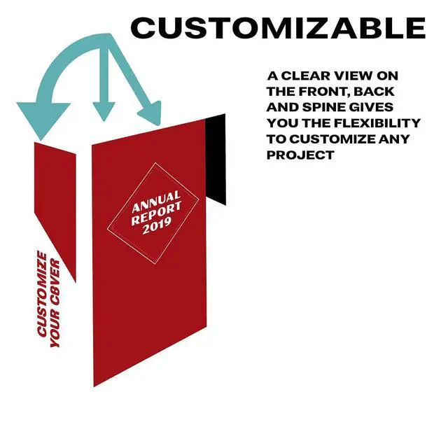 Alt view image 3 of 5 - 3, Professional Angle D 5 Inch, Presentation Folder for Standard Pages 8.5 x 11 with Pockets, Crystal Clear View White