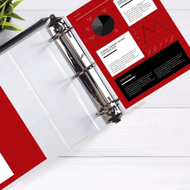 Alt view image 4 of 5 - 3, Professional Angle D 5 Inch, Presentation Folder for Standard Pages 8.5 x 11 with Pockets, Crystal Clear View White