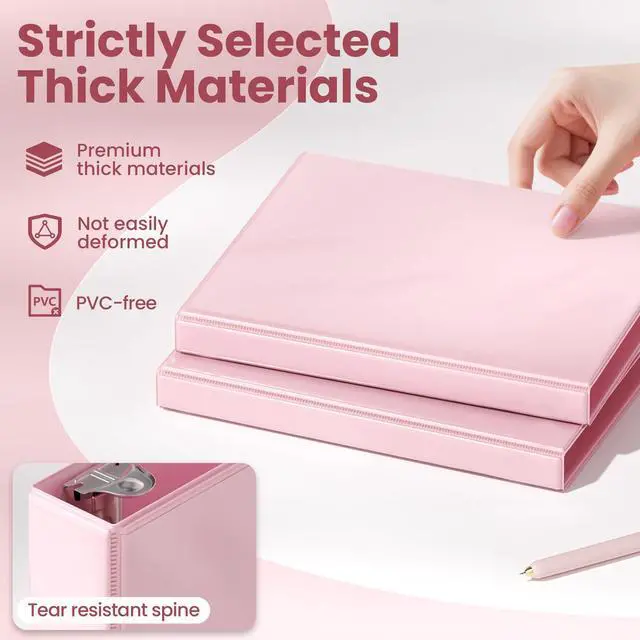 Alt view image 4 of 7 - 3 Ring Binder 0.5 Inch D Ring, Clear View Binder Three Ring PVC-Free (Fit 8.5x11 Inches) for School or Office Supplies, Assorted Pastel, 4 Pack