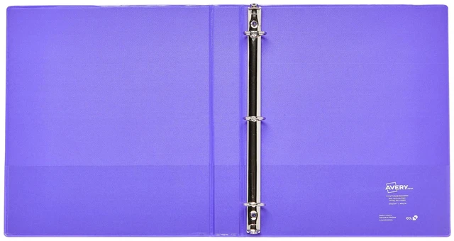 Alt view image 3 of 7 - Luxe Collection Durable Holographic 3 Ring Binder, Customizable View Cover, 1 Inch Round Rings, 1 Holographic Violet Binder (03226) (Pack of 6)