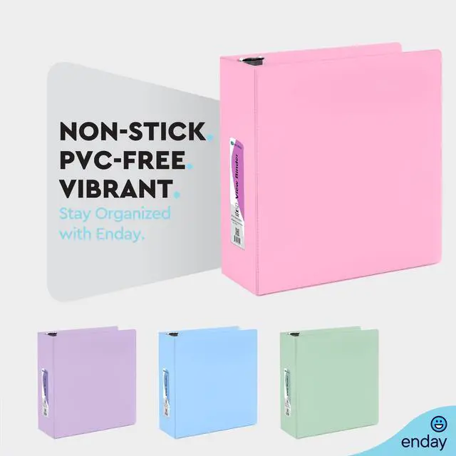 Alt view image 4 of 7 - 3 Inch Binder, Pink - 3 Inch 3 Ring Binder, D-Ring Pastel with Clear View Cover for Letter Size 8.5 x 11'' Paper & 2 Inside Pockets, Ideal for School Supplies, Office, and Home